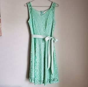 Floral Lace Mint Green Dress
